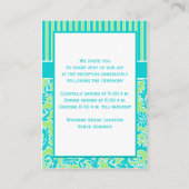 Carte de boîtier en tissu bleu vert blanc en bande (Dos)