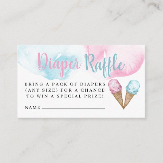 Carte de boîtier en tombola à crème glacée. (Devant)