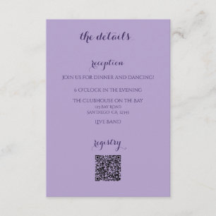 Carte de boîtier Faire-part de mariage Lavande