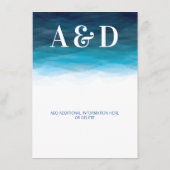 Carte de boîtier Faire-part de mariage Ocean Waves (Dos)