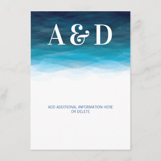 Carte de boîtier Faire-part de mariage Ocean Waves (Dos)