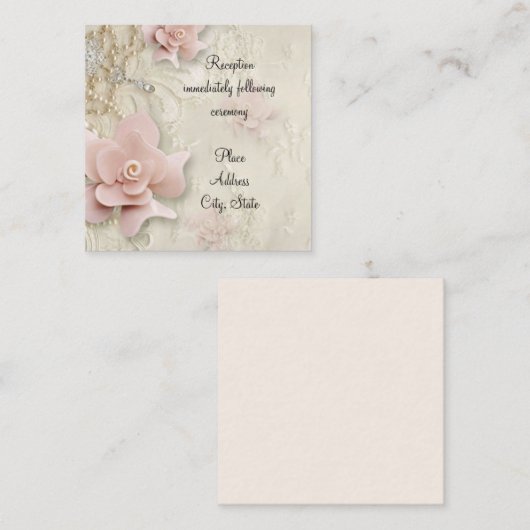 Carte de boîtier Faire-part de mariage Soft Rose R (Devant / Derrière)