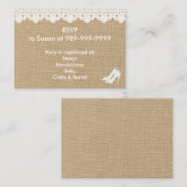 Carte de boîtier Faux Burlap et dentelle (Devant / Derrière)