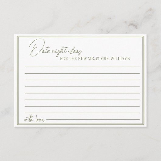 Carte de boîtier Fête des mariées date nuit idées (Devant)