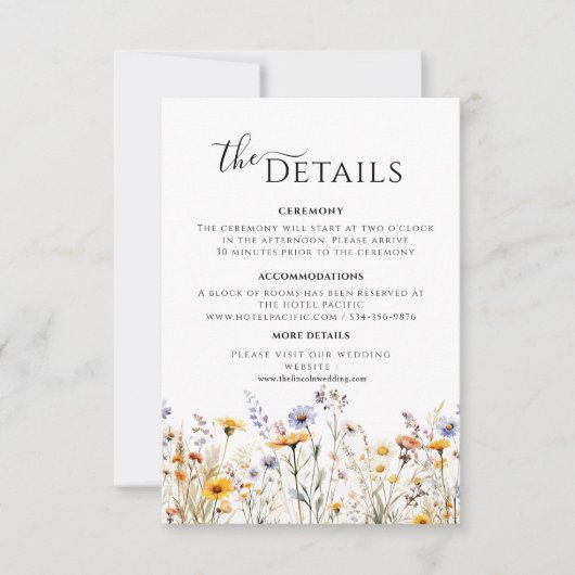 Carte de boîtier fleur sauvage Spring Details (Devant)