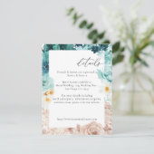 Carte de boîtier floral rose turquoise et bleu 3-V (Debout devant)