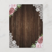 Carte de boîtier florale en dentelle de bois rose  (Dos)