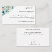 Carte de boîtier florale rose turquoise et bleu 2 (Devant / Derrière)