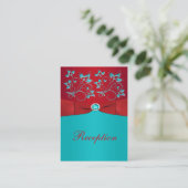 Carte De Boîtier Florale Rouge, Turquoise (Debout devant)