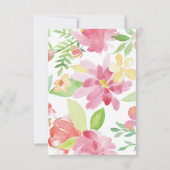 Carte de boîtier Geo Mariage Watercolor Flowers (Dos)