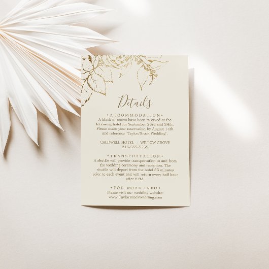 Carte de boîtier Gilded Floral Cream & Gold Détail