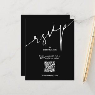 Carte de boîtier grand format noir Mariage QR simp