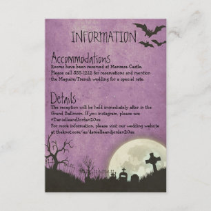 Carte de boîtier Halloween pour mariage en violet