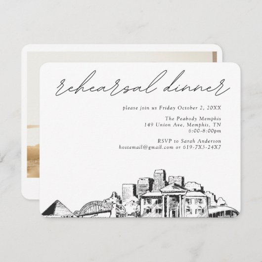 Carte de boîtier Invitation de répétition Mariage  (Devant / Derrière)