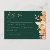 Carte de boîtier Mariage à fleurs émeraude Apricot (Devant)