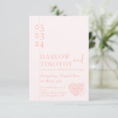 Carte de boîtier mariage avec code QR en forme de  (Debout devant)