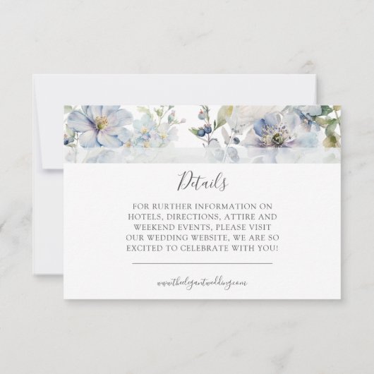 Carte de boîtier Mariage bleu Dusty (Dos)