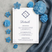 Carte de boîtier Mariage bleu marine classique