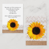 Carte de boîtier Mariage de Burlap et Sunflower ru (Devant / Derrière)