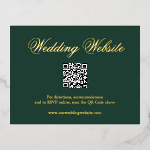 Carte de boîtier Mariage de code QR Green Gold Foi