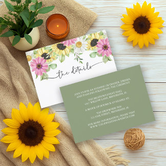 Carte de boîtier Mariage de tournesol rustique