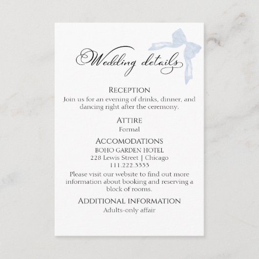 Carte de boîtier mariage | Détails de l'arc Code Q (Devant)