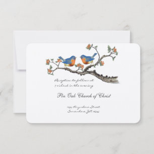 Carte de boîtier Mariage Die Cut Vintage Bluebirds