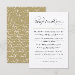 Carte de boîtier Mariage d'informations pour les b
