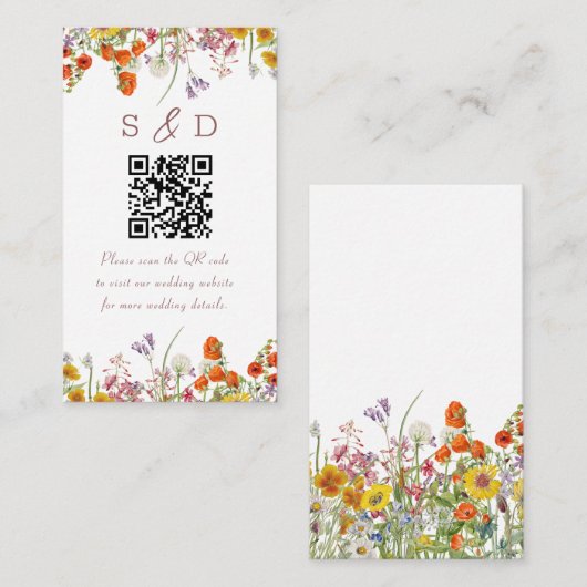 Carte de boîtier Mariage fleur sauvage (Devant / Derrière)