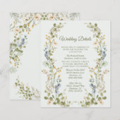 Carte de boîtier Mariage Fleur sauvage écologique (Devant / Derrière)