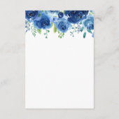 Carte de boîtier Mariage floral bleu marine (Dos)