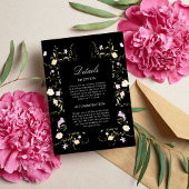 Carte de boîtier Mariage floral noir et blanc