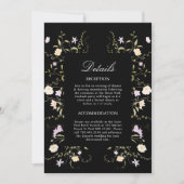 Carte de boîtier Mariage floral noir et blanc (Devant)