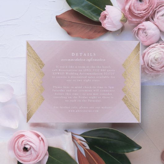 Carte de boîtier Mariage Géométrique Rose Gold Gat
