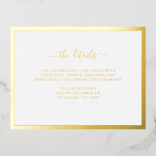 Carte de boîtier Mariage Gold Foil (Recto)