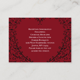Carte de boîtier Mariage gothique rouge et noir