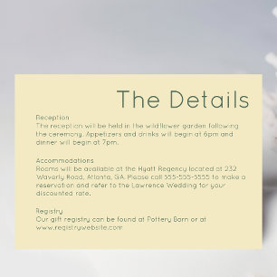 Carte de boîtier Mariage jaune paille rétro simple