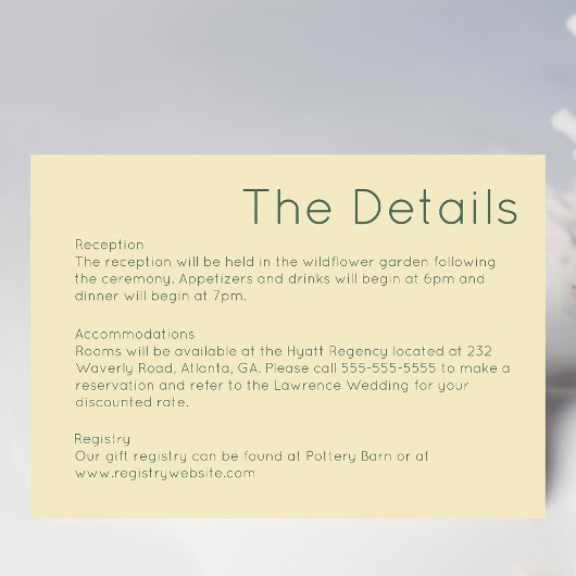 Carte de boîtier Mariage jaune paille rétro simple