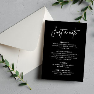 Carte de boîtier Mariage minimaliste noir