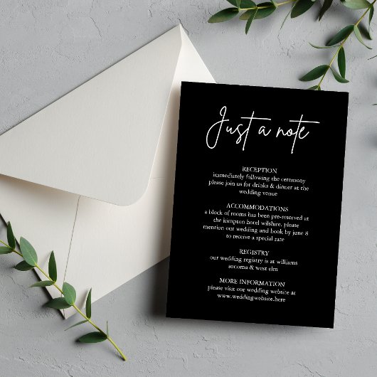 Carte de boîtier Mariage minimaliste noir