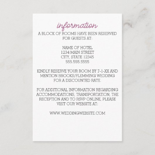 Carte de boîtier Mariage minimaliste violet (Devant)