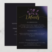 Carte de boîtier Mariage moderne Moody Purple Flor (Devant / Derrière)