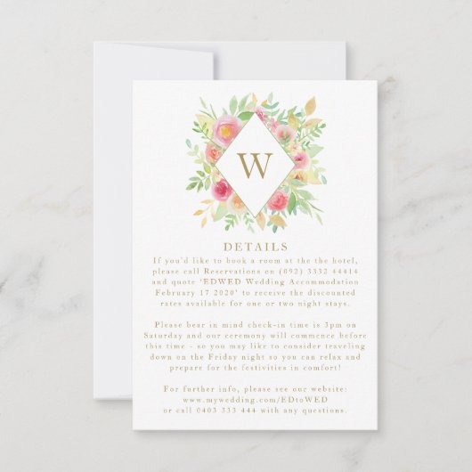 Carte de boîtier Mariage Monogramme à aquarelle (Devant)