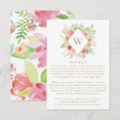 Carte de boîtier Mariage Monogramme à aquarelle (Devant / Derrière)