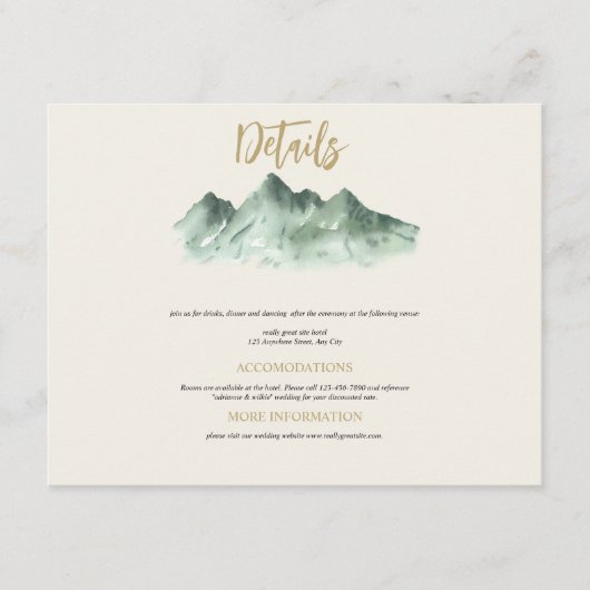 Carte de boîtier mariage Mountains (Devant)