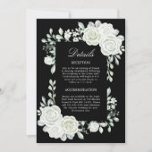 Carte de boîtier Mariage noir gothique blanc Roses (Devant)
