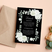 Carte de boîtier Mariage noir gothique blanc Roses