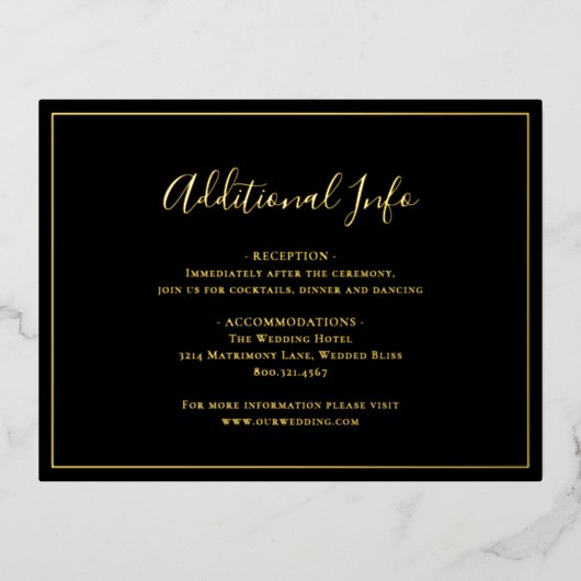 Carte de boîtier Mariage noir traditionnel (Recto)