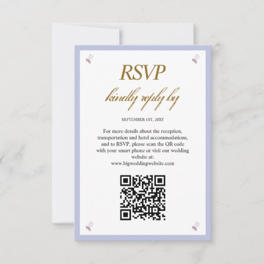 Carte de boîtier Mariage QR Code photo simple et m (Devant)