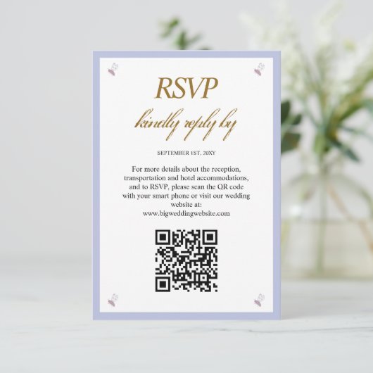 Carte de boîtier Mariage QR Code photo simple et m (Debout devant)